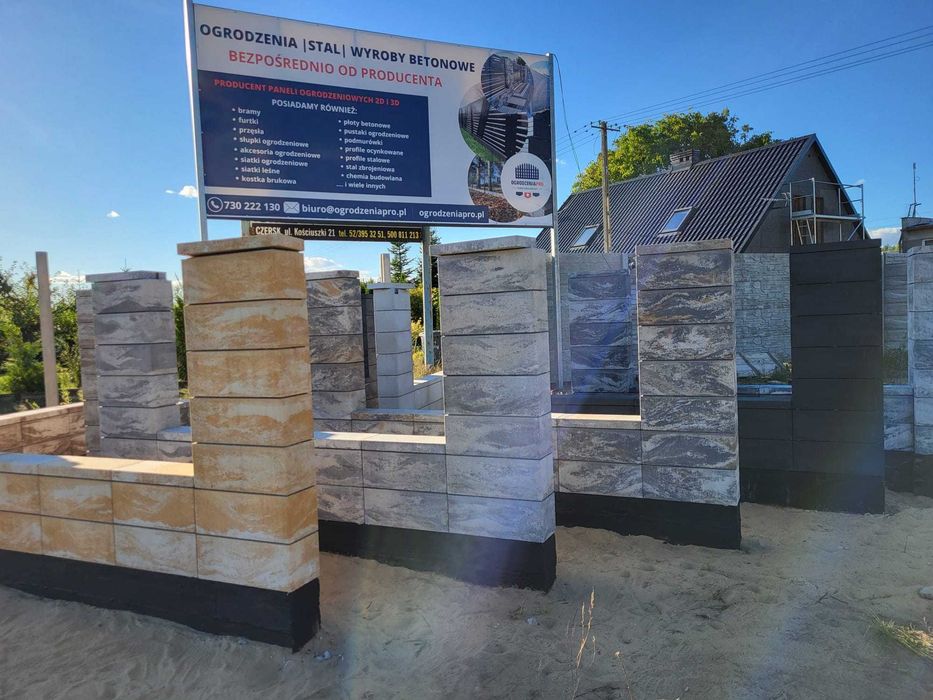 Pustaki ogrodzeniowe/Styrobud/Fronty/Ogrodzenia/ Panele 3D/2D