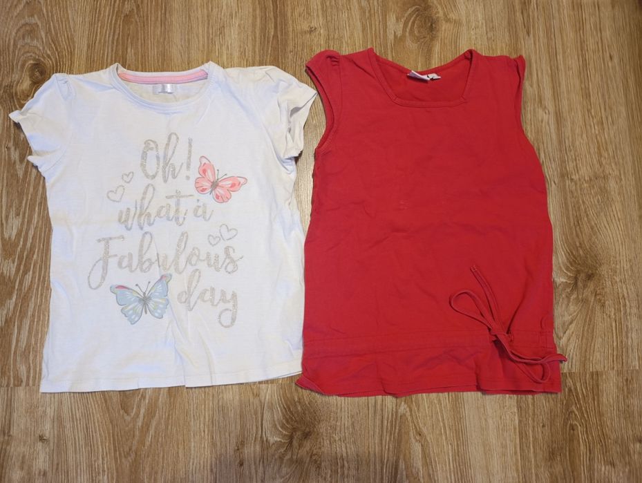 T-shirt biały czerwony