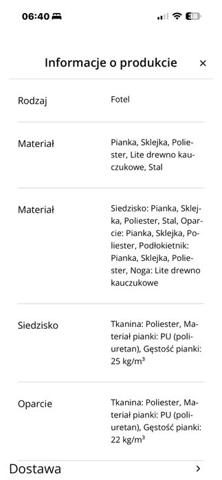 Fotel materialowy