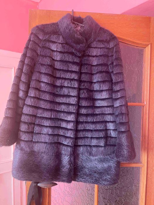 Шуба нутрія,Колір Графіт