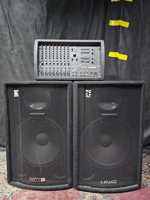 Powermikser Mackie 808s + kolumny estradowe LDM P151