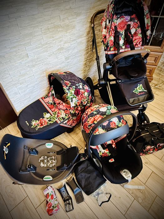 Cybex Priam 2.0 Spring Blossom Dark + akcesoria 3w1
