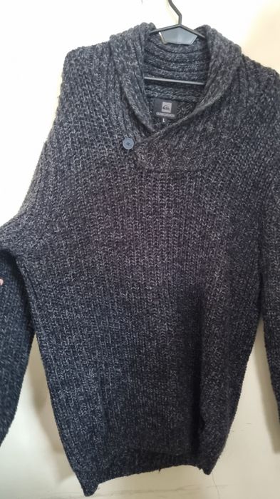 Granatowy sweter męski gruby quiksilver L