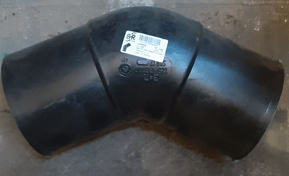 Коліно терморезисторне d125 під 45градусів виробник Німеччина.