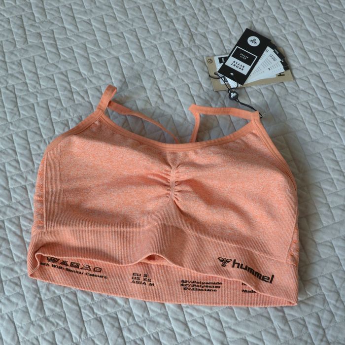 Sportowy stanik Hummel, S, pomarańczowo-różowy