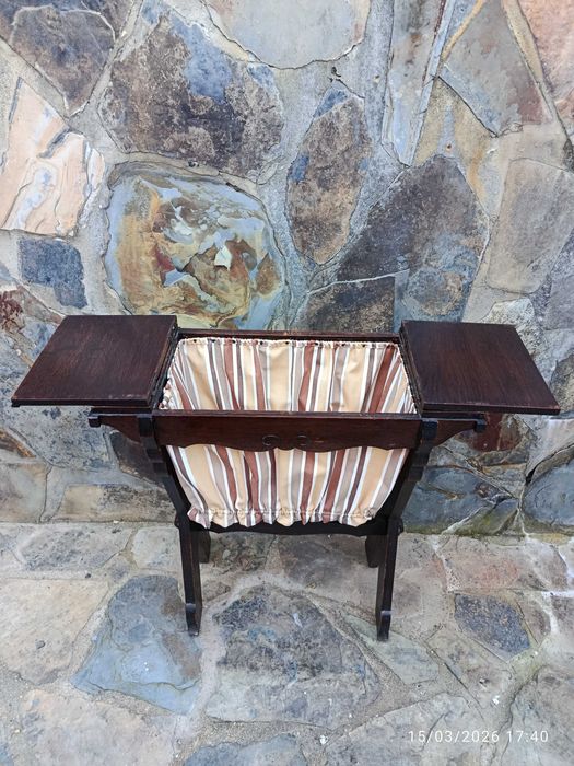 Caixa de Costura Madeira Maciça Carvalho Centenária 65 cm
