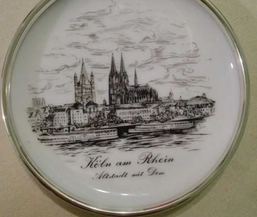 тарілочки  посрібленою каэмкою.Германські з зображенням м. Кельн.