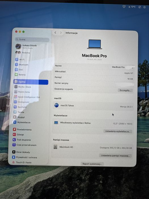 Macbook Pro M1 16GB 512GB 13,3” 100%