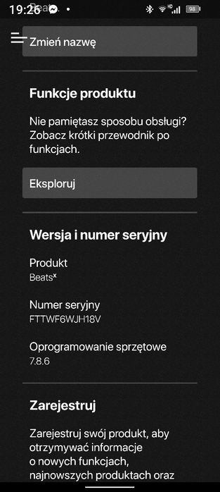 Słuchawki bezprzewodowe Beats BeatsX Dokanałowe