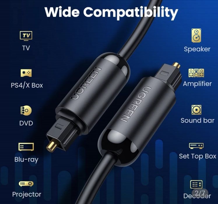 Cabo óptico para som/TV/ subwoofer /soundbar - Ugreen