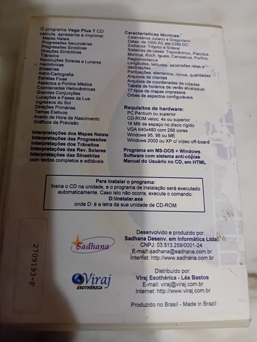 Cd Rom Astrologia Profissional Vega Plus 7