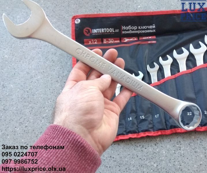 Набор ключей комбинированных гаечных 12ед., 8-30мм INTERTOOL HT-1251