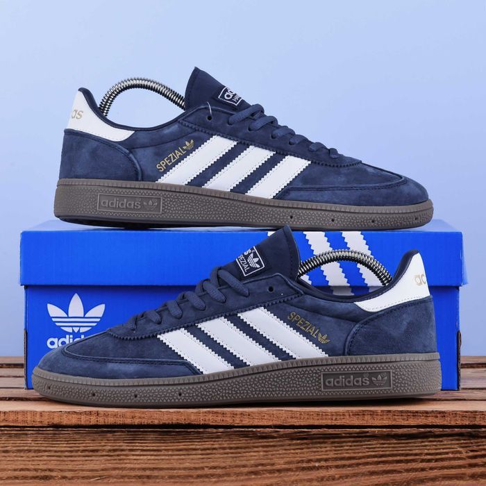 (2281) Кросівки кеди Adidas Handball Spezial сині з білими полосами (41-45)