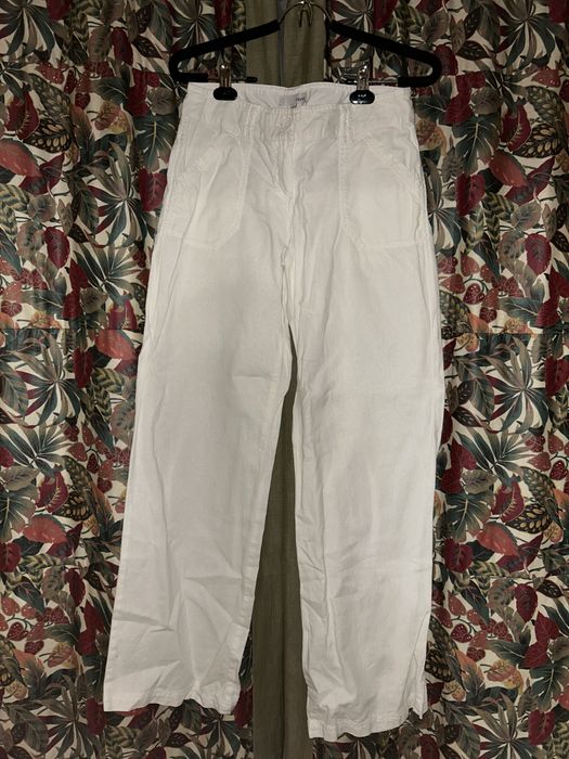 білі брюки з льону next