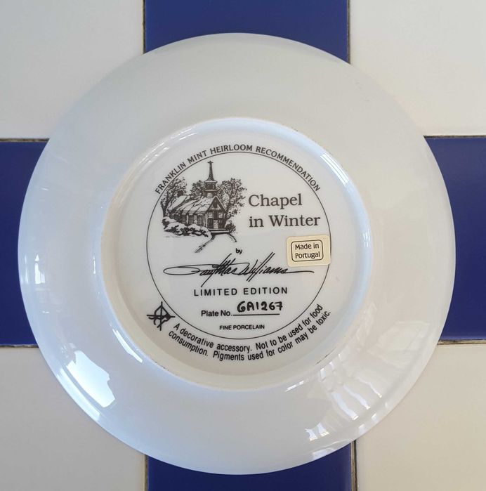 Prato Decorativo Franklin Mint - "Chapel in Winter" (Numerado)