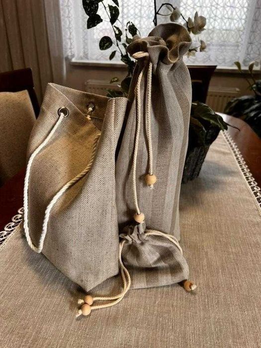 Torebka na wino Lniana