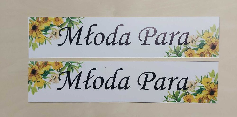 Młoda Para żółte kwiaty żółty PCV 2 wodoodporne 2 szt tablice do auta