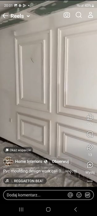 Listwy dekoracyjne scienne drewniane 10×30mm