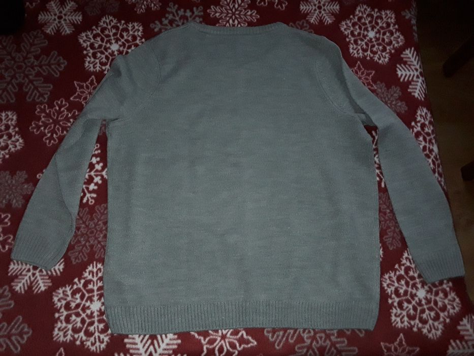 Świąteczny szary sweterek Let it snow 44 jak Nowy
