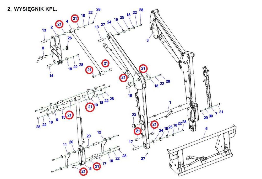 Zestaw tulei ładowacza METAL-FACH T812/2 T812/2N