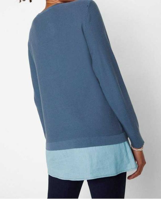 Bluza bawełniana dresowa z koszulową wstawką 44/46