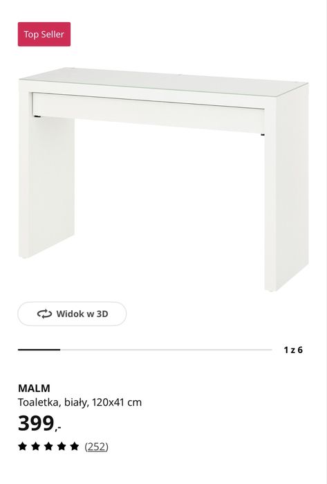 Toaletka Ikea Malm stan nowej