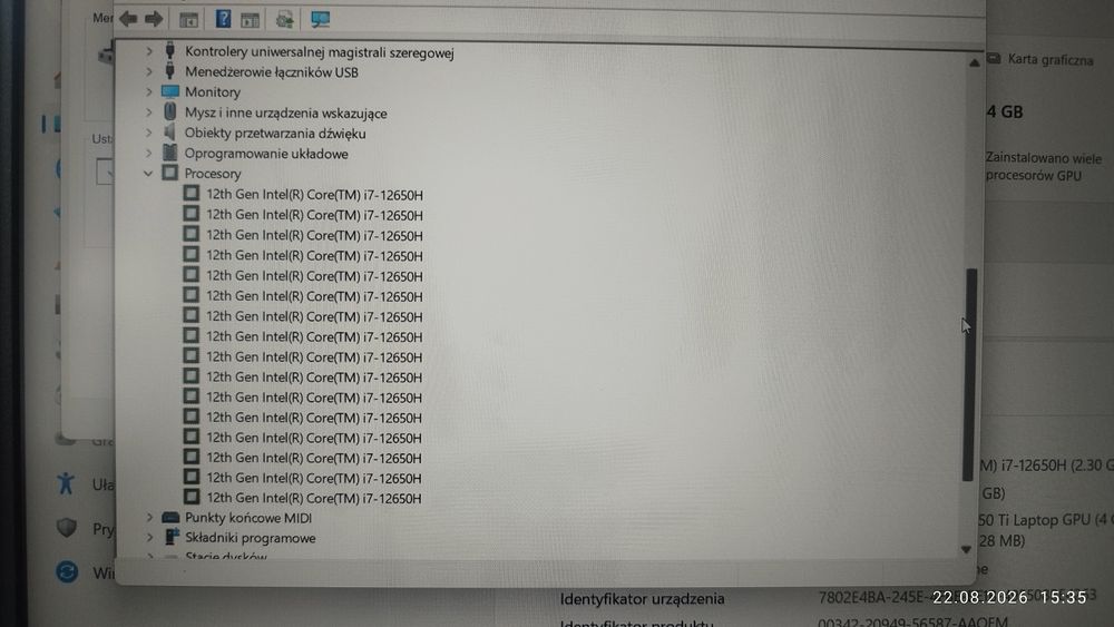 HP Victus i7-12650H  rtx 3050Ti