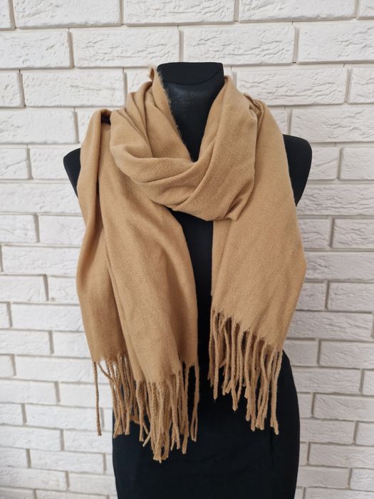 Karmelowy szalik z wełny dziewiczej 100% Pure Virgin Wool