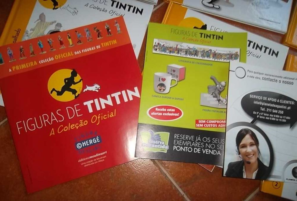 As Figuras de Tintin - Livros da série , com passaportes