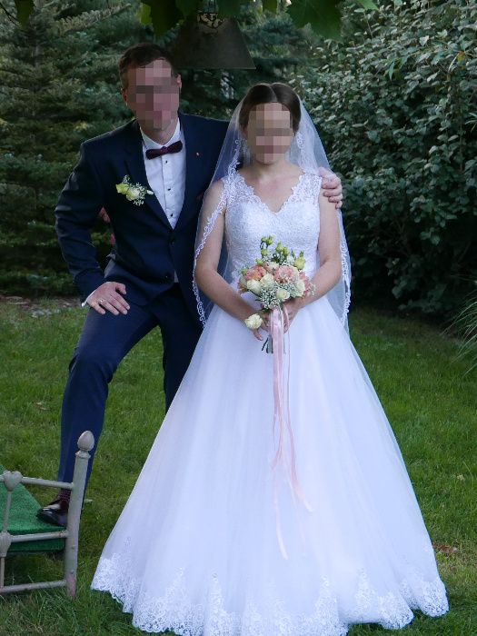 Suknia ślubna rozmiar 36 śnieżnobiała z gorsetem