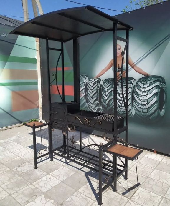 4/5/6мм + Посилення! АКЦІЯ! Мангал Барбекю Гриль с Кришей/ з Дахом