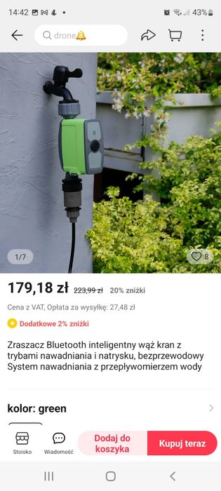 Sterownik nawadniania rainpoint 1-strefowy z bluetooth nowy