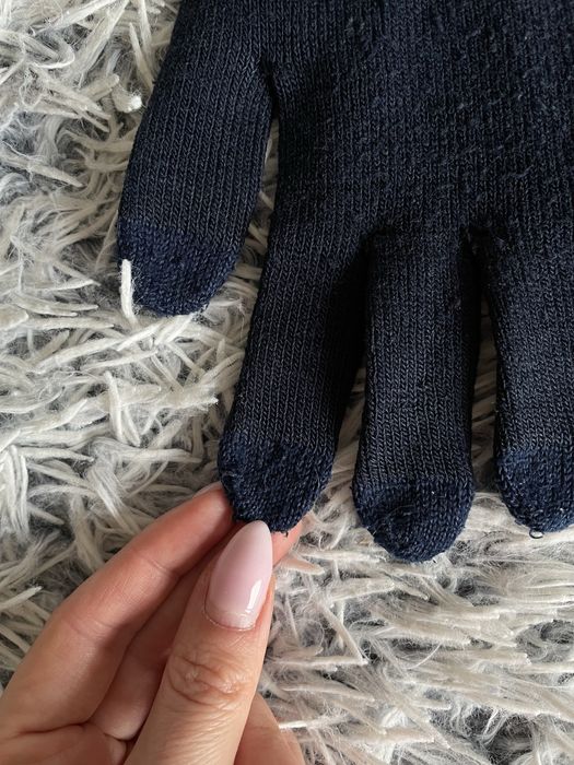 Granatowe rękawiczki dotykowe do telefonu smartfona unisex gloves