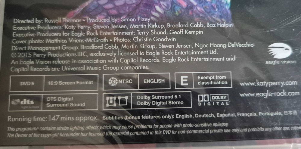 Katy Perry The Prismatic Tour Live DVD nowe