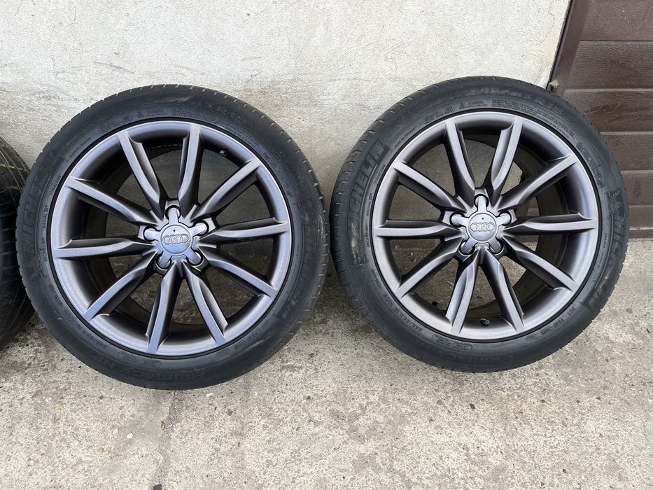(378)Koła, Felgi 5x112 18” OEM Audi a6 c6, Audi q3, Grafit, Michelin