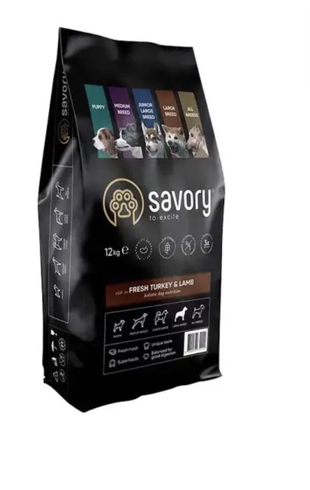 Savory Large Breeds rich in Fresh Turkey Lamb 12 кг