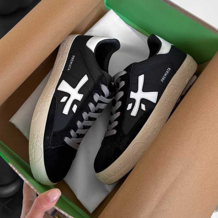 Кеди Premiata Stevend 6660 Black | кросівки Преміата Стівен 6660 чорного кольору замшеві