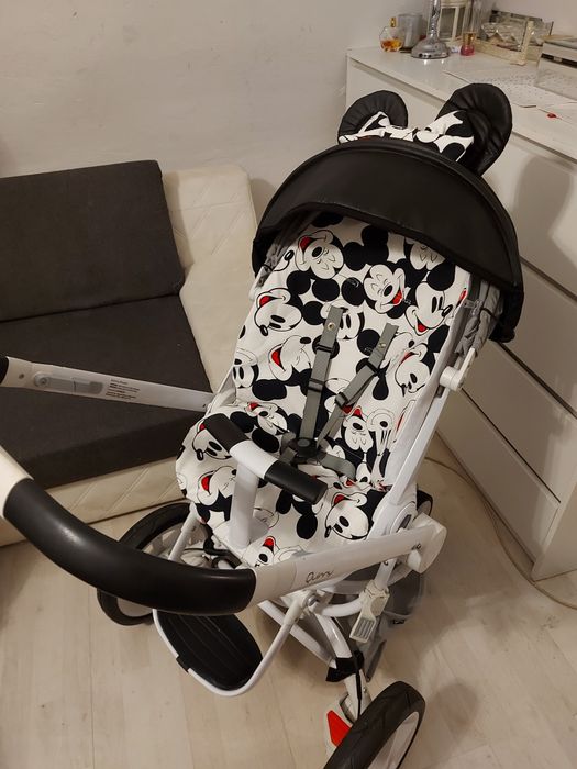 Wozek 3w1 Quinny moodd mood mud myszka miki siwy szary ubranko maxi c