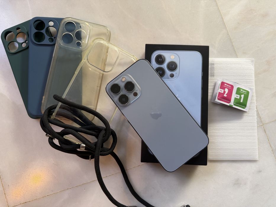 Iphone 13pro 256GB + carregador + phones +  capas + pelicula extra
