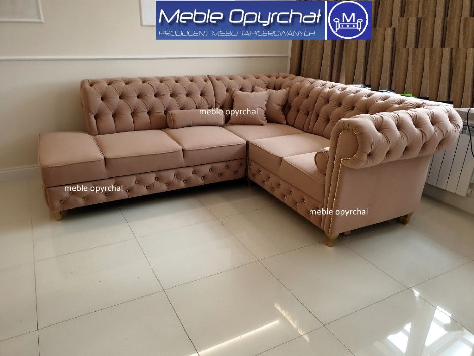 PRODUCENT piekny narożnik cheesterfield kryształki na wymiar NR.2
