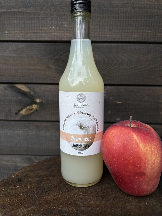 Żywy ocet jablkowy, niepasteryzowany z matką! Najlepszy!