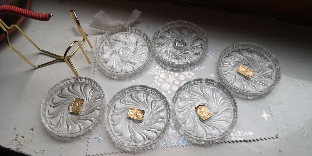 podstawki podkładki spodki pod szklankę Luxhem unikt vintage