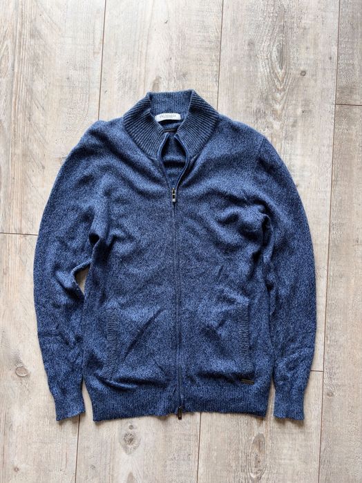 Trussardi Collection Rozpinany Sweter Kardigan z Kaszmirem i Wełną XL Made in Italy