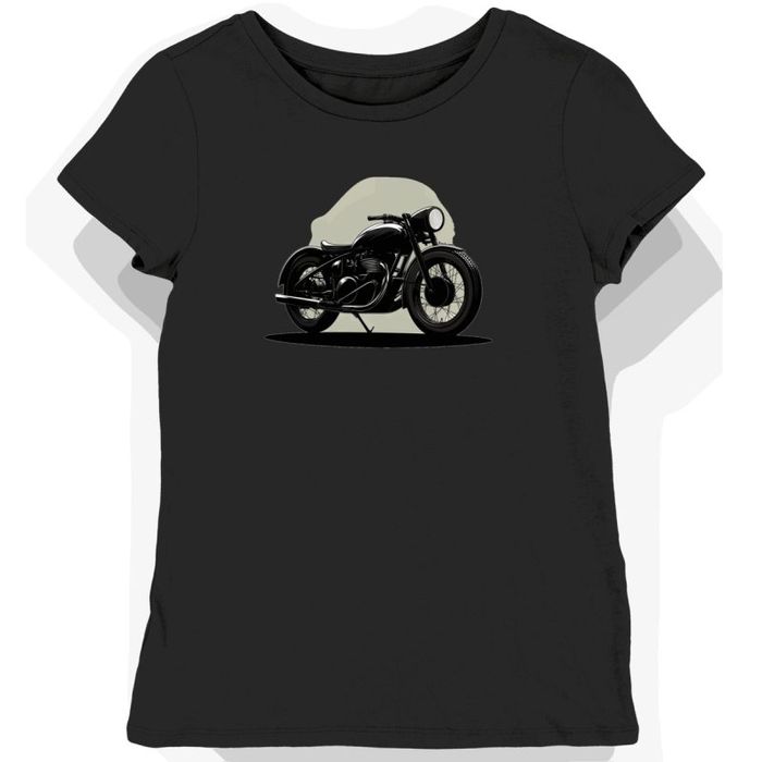 Koszulka damska czarna z motywem motocykla w świetle cienia 2XL