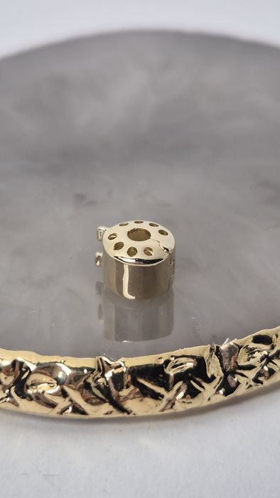 Nowy złoty charms Stoper do bransoletki typu Pandora gładki 585