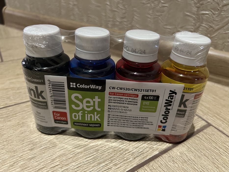 Комплект чорнил CW Canon PG-510/CLI-521 (4х100мл) BK/С/M/Y