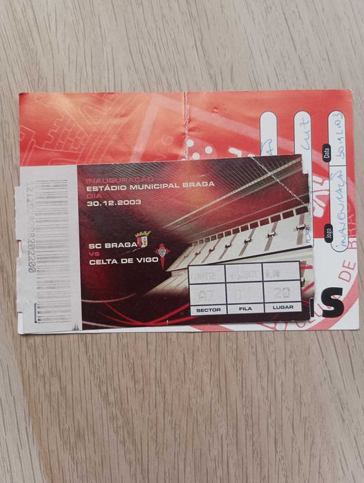 Bilhete ScBraga vs Celta Vigo - Inauguração do Estádio Municipal