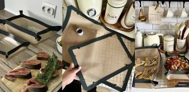 Силіконові килимки для випікання 2 шт. 30×40,40×60 багатораз. Застібки