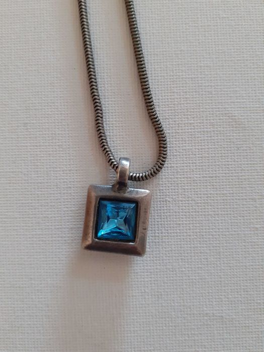 Colar vintage Marc Labat pedra azul