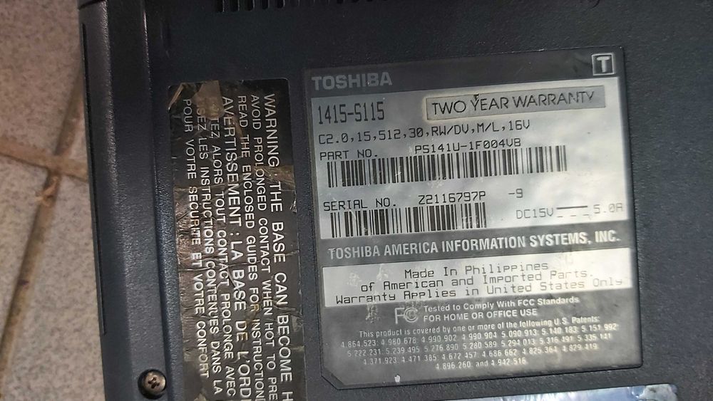 ноутбук Toshiba 1415-S115 б/у (неисправный)